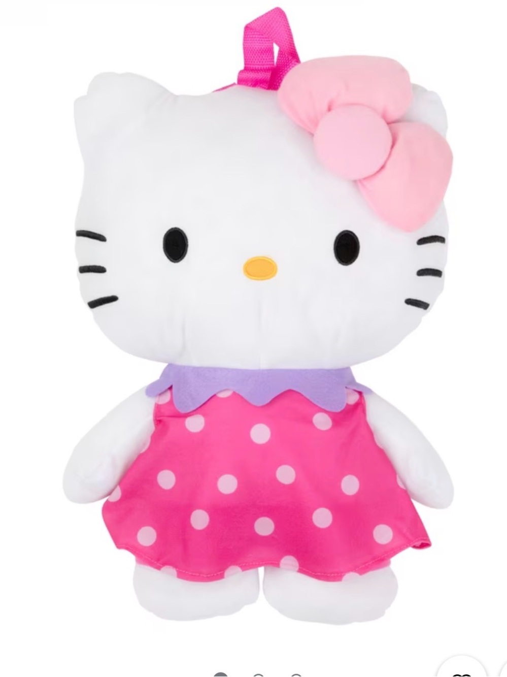 Hello Kitty Pink and White Polka Dot Plush Backpack